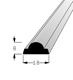Profilová lišta hřebenový profil - nastavovaná borovice / smrk