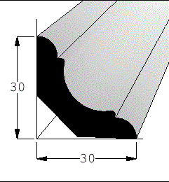 Rohová lišta konkávní profil - nastavovaná borovice / smrk