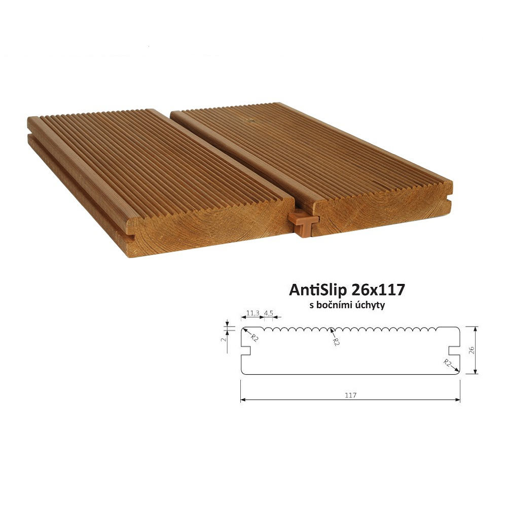THERMOWOOD Prkno terasové AntiSlip