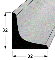 Rohová lišta oblý profil - nastavovaná borovice / smrk